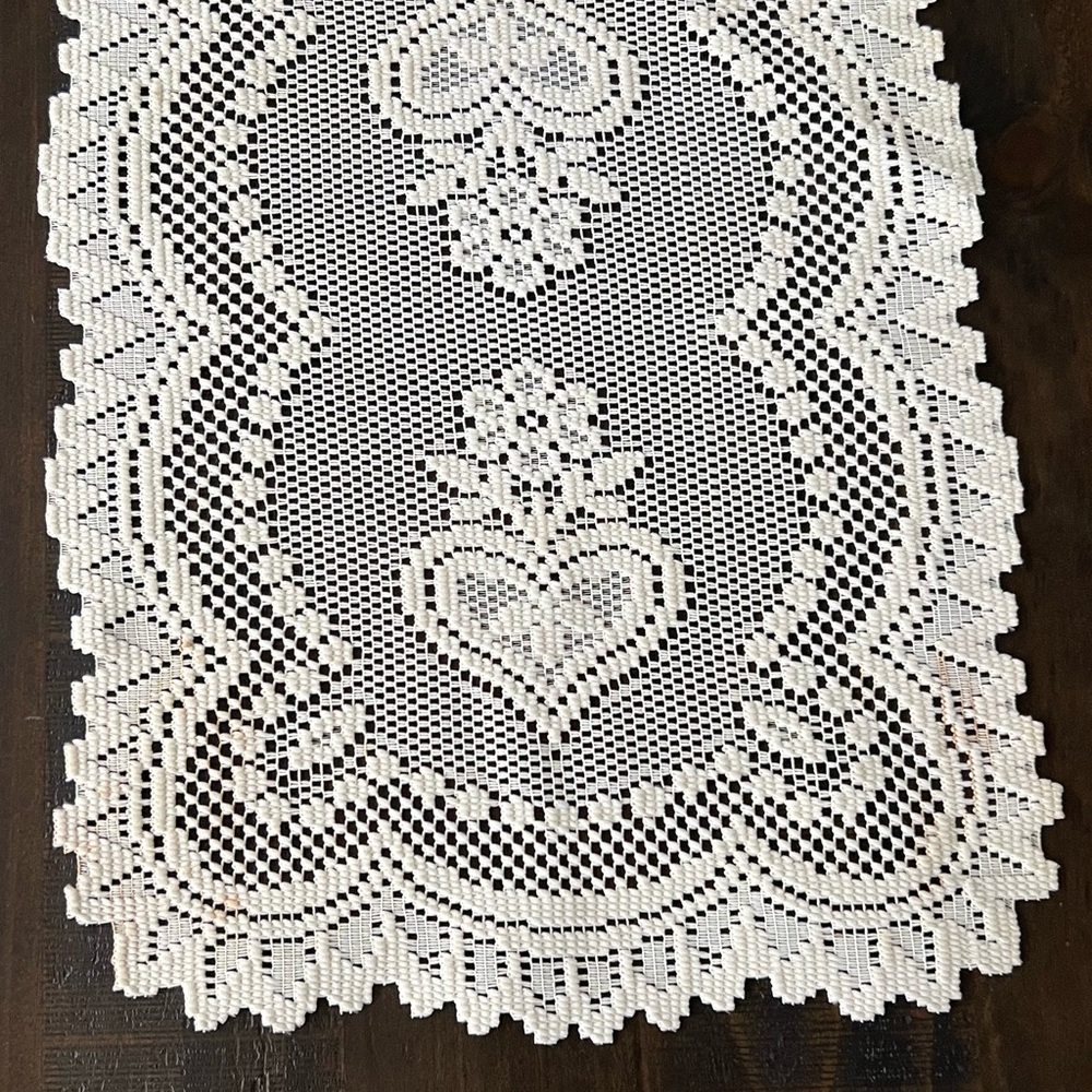 Elegant White Lace Table Runner